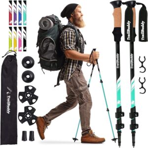 TrailBuddy Trekking Poles - Lightweight, Collapsible