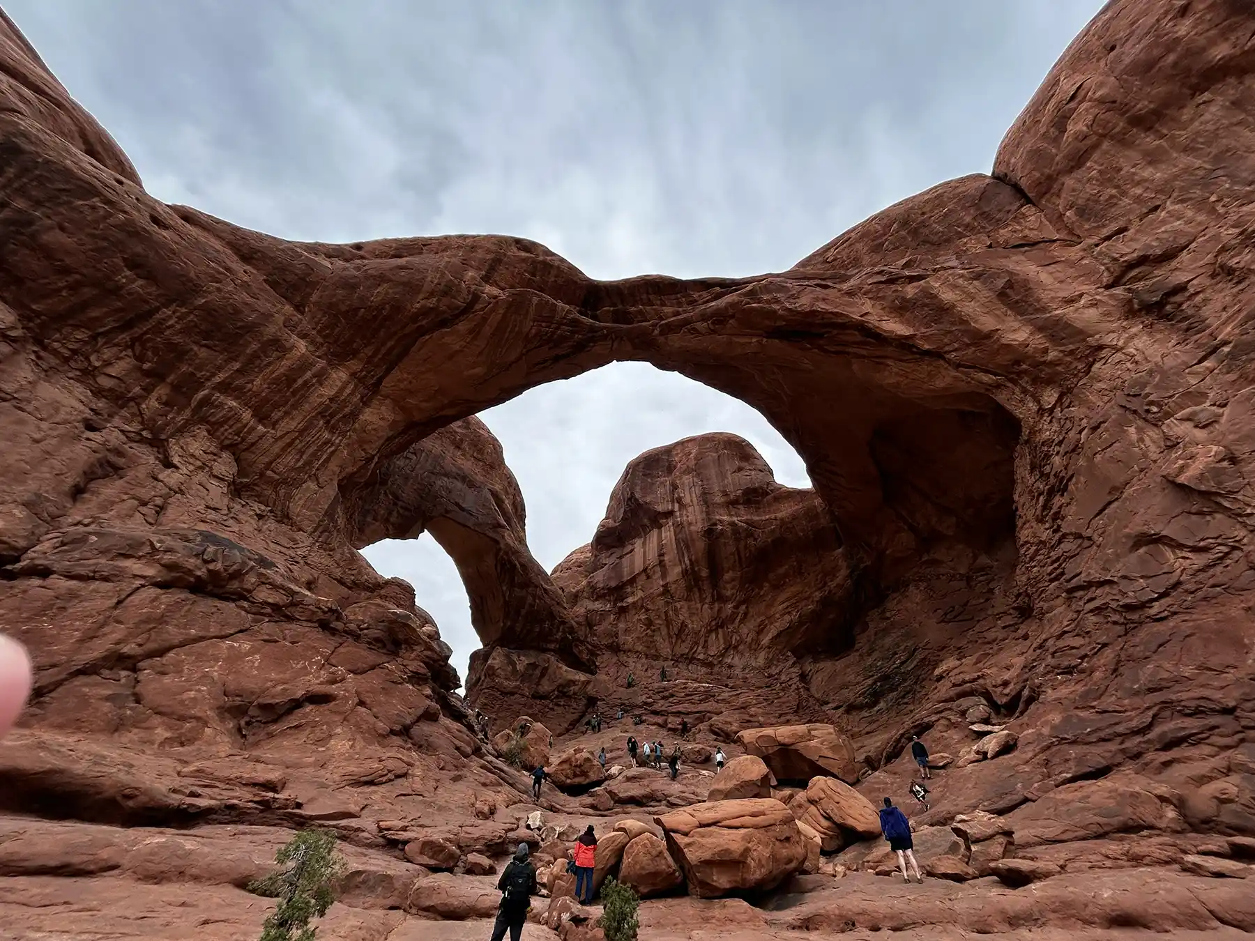 Sandstone formations along one of the best hikes in Arches National Park