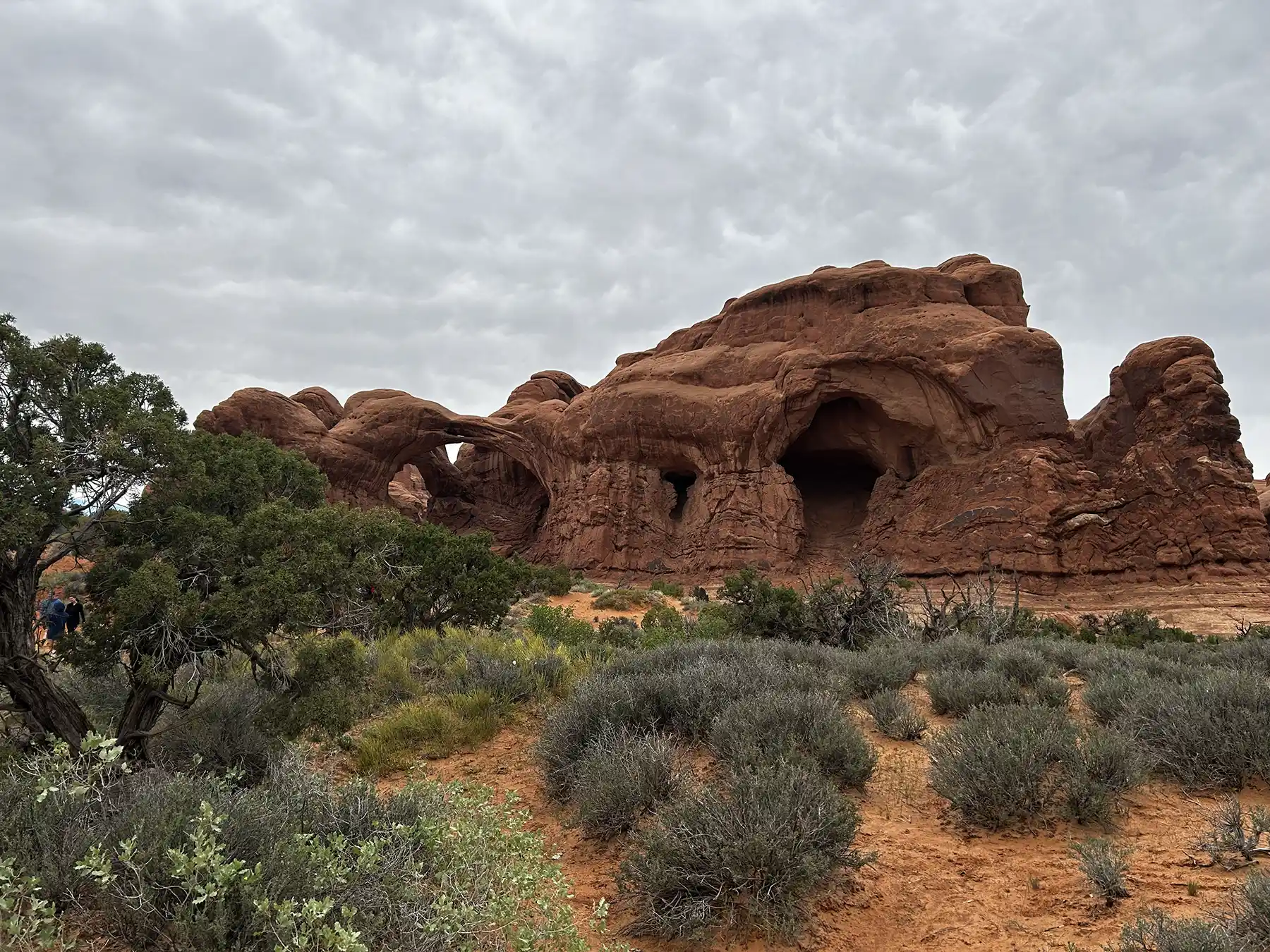 Warm light on Arches National Park hiking scenery